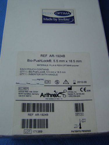 Box of 5 arthrex bio-pushlock 5.5mm x 18.5mm ref:ar-1924b for sale