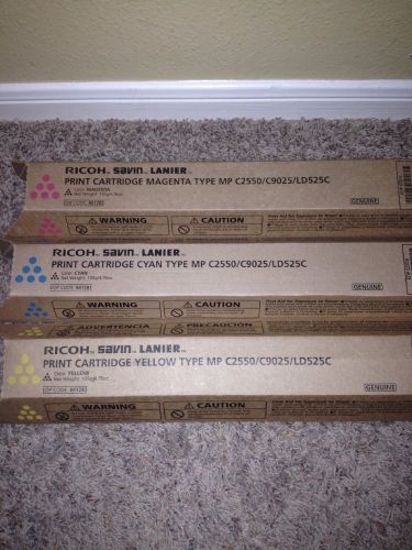 New Genuine Ricoh Savin Lanier MP Magenta, Cyan, Yellow C2550/C9025/LD525C