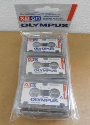 3 x Olympus Micro-Cassette fur Diktiergerat  xb60 MC-60 XB60 xb-60