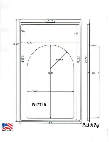 65 - 12.4&#034;H x 7.5&#034;W x 1.5&#034;Th Clamshell Packaging Clear Plastic Blister Pack