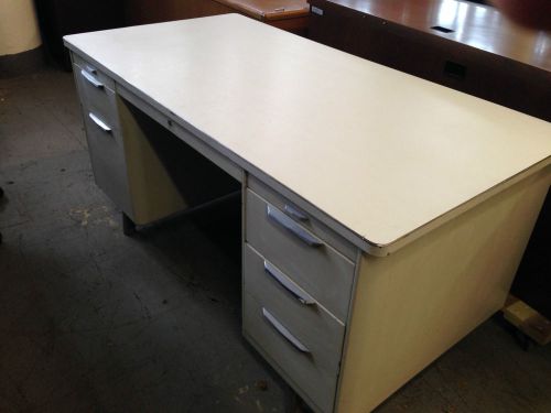 VINTAGE/OLD STYLE METAL TANK DESK by GF OFFICE FURNITURE