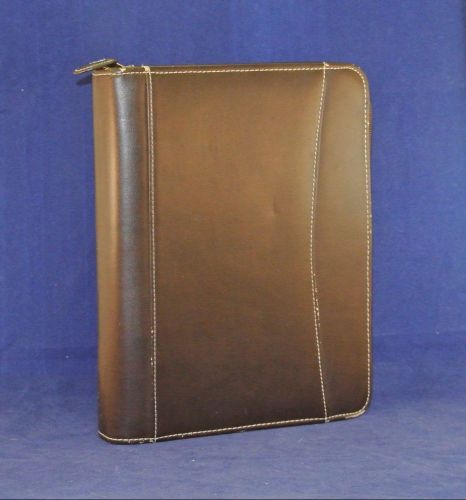 1.25&#034; rings classic leather franklin covey planner / binder - brown for sale