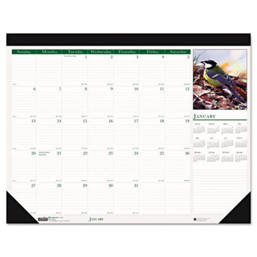 House Of Doolittle Wild Birds Photographic Monthly Desk Pad Calendar, 18-1/2 x