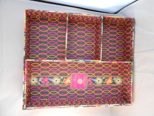 Vera Bradley Drawer Organizer Set in Jazzy Blooms 11  1/2  x 9  3/4  x 2  3 pc set