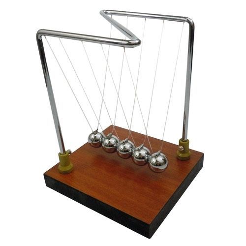 Z-shape newton&#039;s cradle pendulum momentum wood base business office desktop toy for sale
