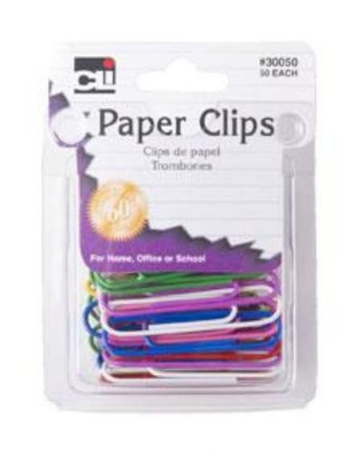 Charles Leonard Vinyl Coated Paper Clips Soft Clam Shell Pack Jumbo 50 Count