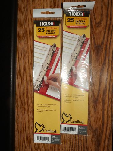 2 PACKS HOLDIT RING BINDER INSERT STRIPS  50 TOTAL STRIPS