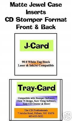 Matte Jewel Case Inserts Front+Back Format 25 sheet pack