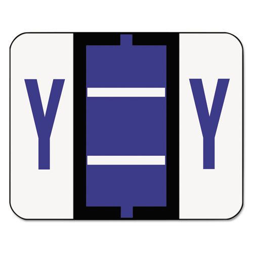 A-Z Color-Coded Bar-Style End Tab Labels, Letter Y, Violet, 500/Roll