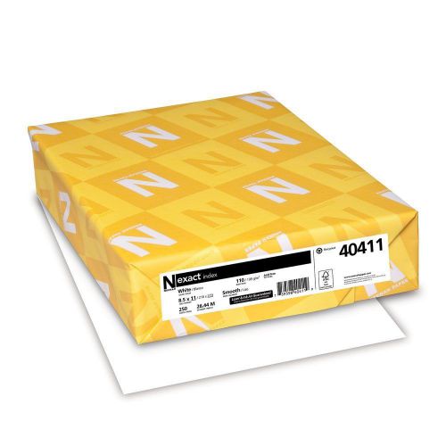 8.5 x 11/110 lb Neenah Exact Index, 110 lb, 8.5 x 11 Inches, 250 Sheets, White,