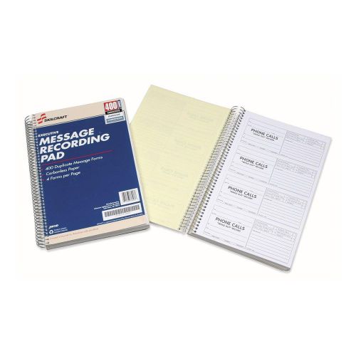 Skilcraft Executive Message Recording Pad - 400 Sheet[s] - Spiral (nsn3576830)