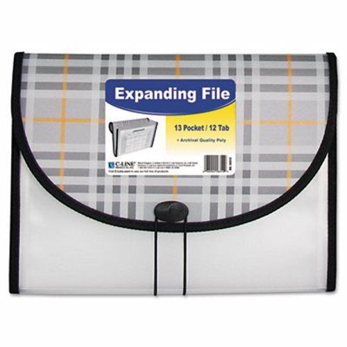 C-line Expanding File, Plaid, Letter, 13 Pockets, 1.5&#034; Exp, 1/EA (CLI58312)