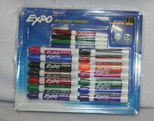 EXPO CHISEL &amp; FINE TIP DRY ERASE MARKERS  Low Odor Whiteboard 18 Pack #1840329