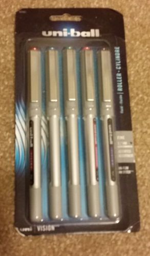 Uni-ball 60881 Roller Cylinder Fine 0.7 MM 5 Assorted Color Pens