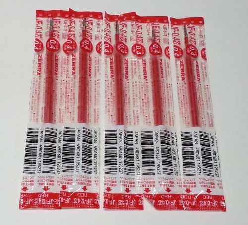 5pcs refill Zebra sarasa JF-0.4mm roller gel pen( red color)