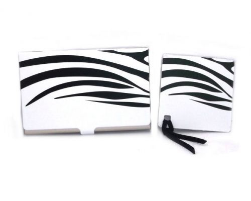 24pcs Wholesale Lot Business/ID Card Case with Mini Pocket Mirror *Zebra White