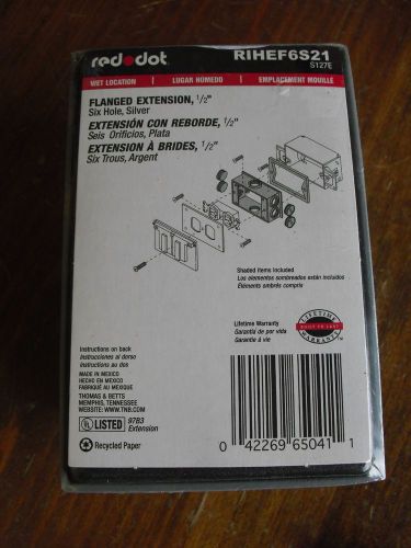 NIB Red Dot FLANGED Metal Extension, 1/2&#034;, 6 Holes weatherproof outdoor box.