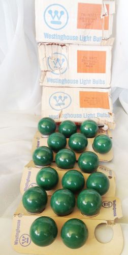 17 Vintage 7.5 Watt NOS Westinghouse S11 Green Sign Light Bulbs 115-125 Volt