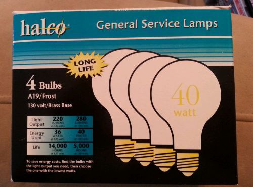 NEW Halco A19FR40/5 40 Watt, 130 Volt A19 Frosted Bulb CASE OF 120 e26