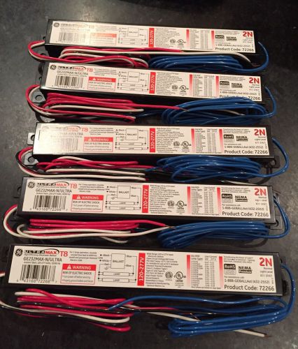 Lot of 5 ge ultra max n 72266 ballast  ge232max-n/ultra, 120/277v  1or 2 lamps for sale
