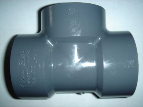 NEW! ESLON SCHEDULE 80 (SCH 80) PVC 1-1/2&#034; THREADED (FPTxFPTxFPT) PIPE TEE