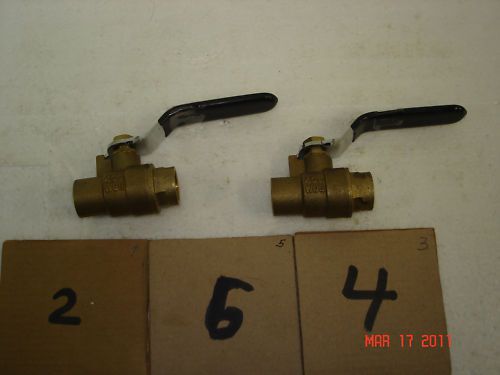 Lot 2 Matco Norca 752N Brass Ball 1/2&#034; Valves Maximum Pressure WOG 400 PSI