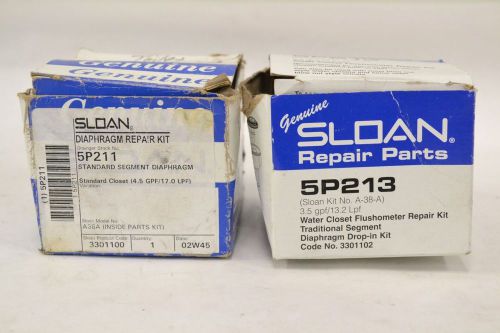 LOT 2 NEW SLOAN ASSORTED DIAPHRAGM FLUSHOMETER REPAIR KIT 5P211 5P213 B319396