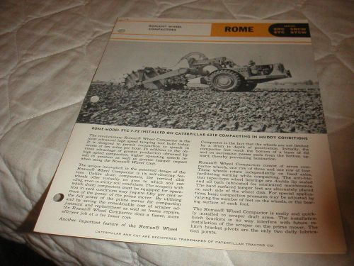 1967 ROME ROMAN WHEEL COMPACTORS SALES BROCHURE