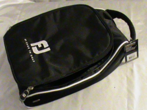 Fj nwt nylon golf shoe bag carrying case soft handle zipper black 5 x 10 x 15&#034; for sale