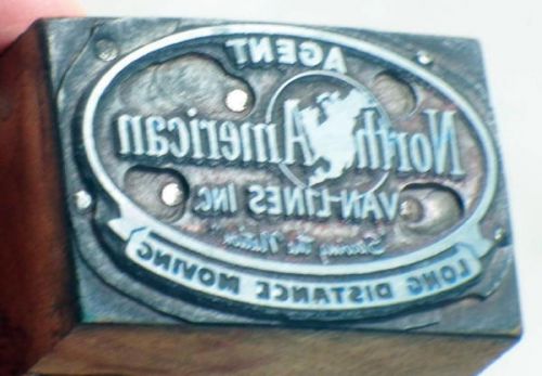 Letterpress Printing Printers Block North American Van Lines Advertising Logo