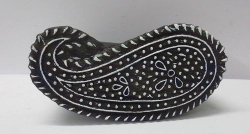 Wooden hand carved textile printing on fabric block stamp dotted paisley pattern for sale