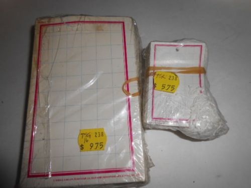 2 PKGS BLANK WHITE PINK PRICE TAGS W STRINGS RETAIL SIGNS 2 SIZES