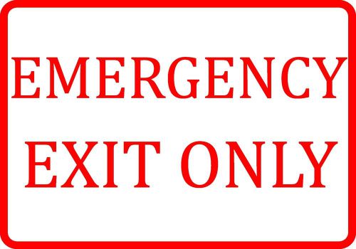 &#034;Emergency Exit Only&#034; Warning Business Store Commercial Caution Plaque / Sign