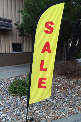 &#034; SALE&#034; FEATHER FLAG YELLOW~8&#039;FT FLAG/ POLE/ STORAGE BAG