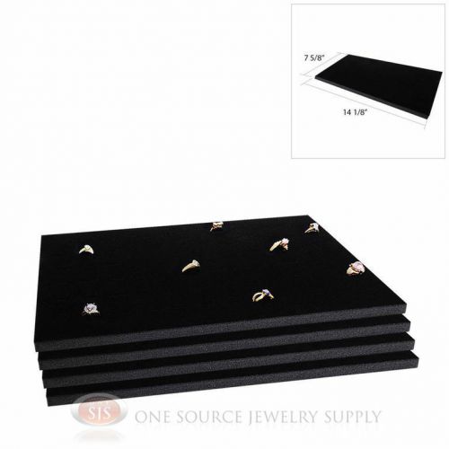 4 Black Ring Display Pads Holds 72 Slot Rings Tray or Case Jewelry Insert