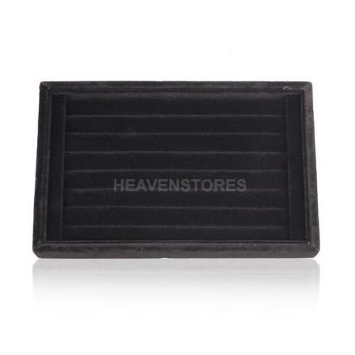 Soft Velvet Ear Stud Finger Ring Jewelry Display Tray Holder Case Black hv2n