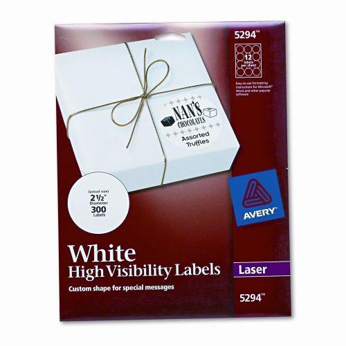 Avery consumer products high-visibility round laser labels, 300/pack for sale