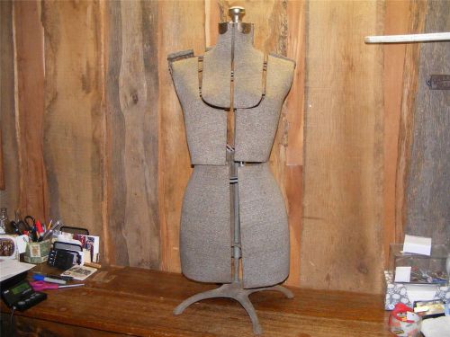 VINTAGE ADJUSTABLE SEWING DRESS FORM MANNEQUIN DISPLAY ANTIQUE STAND