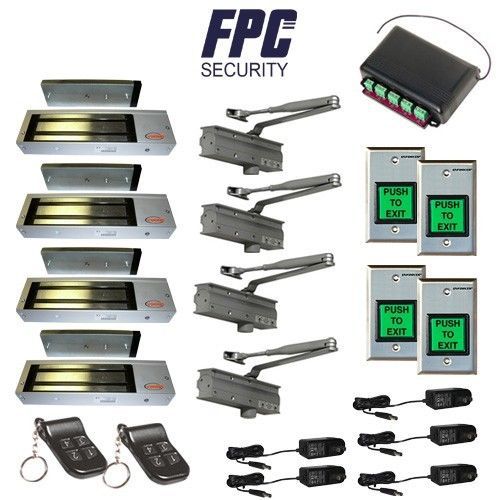 FPC-5062 4 door Access Control outswinging door 1200lbs Electromagnetic lock kit