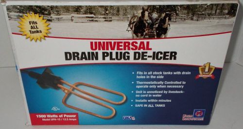 Universal Drain Plug De-Icer Fits All Tanks Model UPH-15  NIB Farm Innovators