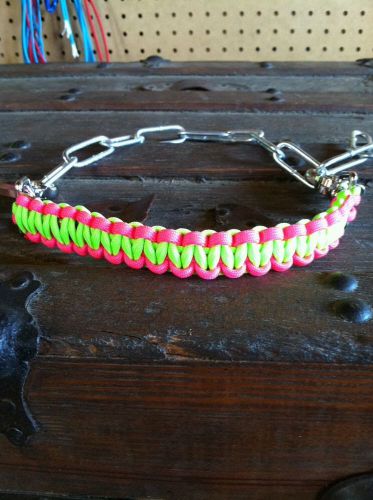 Goat Show Collar Reversible Hot Pink And Neon Lime Green