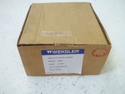 WEKSLER AA442PP4LW 4-1/2&#034; ROYAL GAUGE RANGE:1000# *NEW IN A BOX*