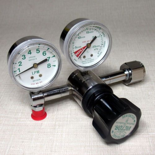 VICTOR MEDICAL PRODUCT COMPRESSED GAS REGULATOR GAUGE OXIGEN VMG-8LN NEW