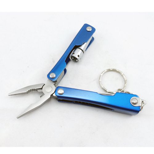 Outdoor Mini Pocket Foldable Survival Multi Tool Screwdriver Kit Plier LED Torch