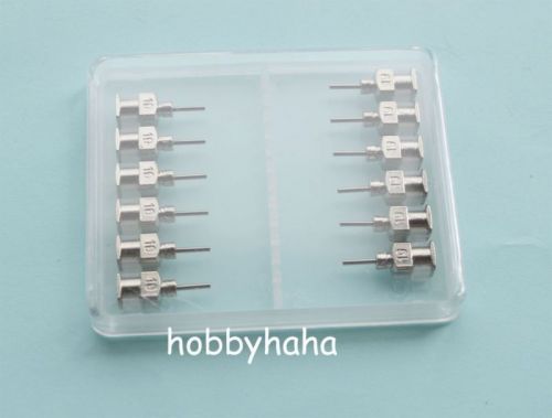 1/4&#034;  19G 24pcs  Blunt Stainless Steel Dispensing Syringe Needle Tips