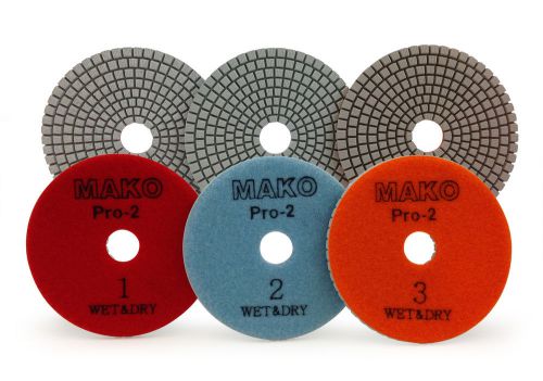 4&#034; Mako Wet/Dry 3-Step Pad System Pos.1, 2, 3