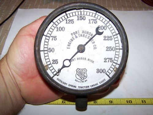 Original port huron steam traction engine tractor ashcroft pressure gauge wow!! for sale