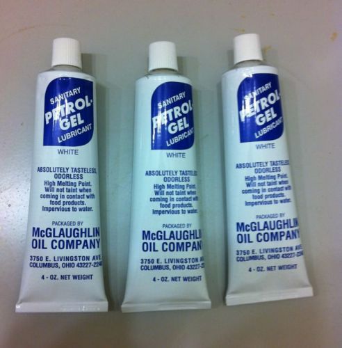 THREE 4 oz. Tubes Petrol Gel Sanitary Lubricant