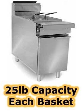 Fryer - propane - 140,000 btu -  25lbs capacity baskets, dual deep fat, s steele for sale