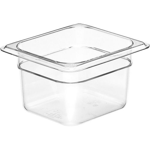 CAMBRO 1/6 GN FOOD PAN, 4&#034; DEEP, 6PK CLEAR 64CW-135